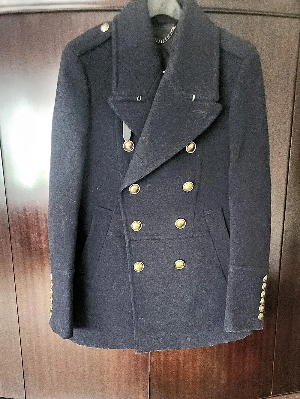 Burberry Pea coat Double-Breasted in Blue EU 48/ US 38